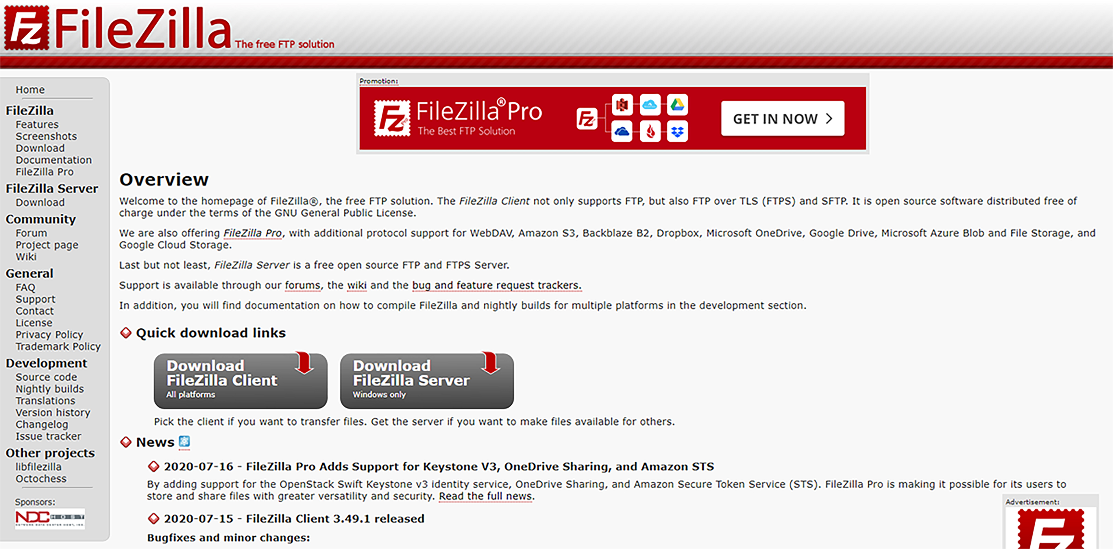 Installation, FileZilla